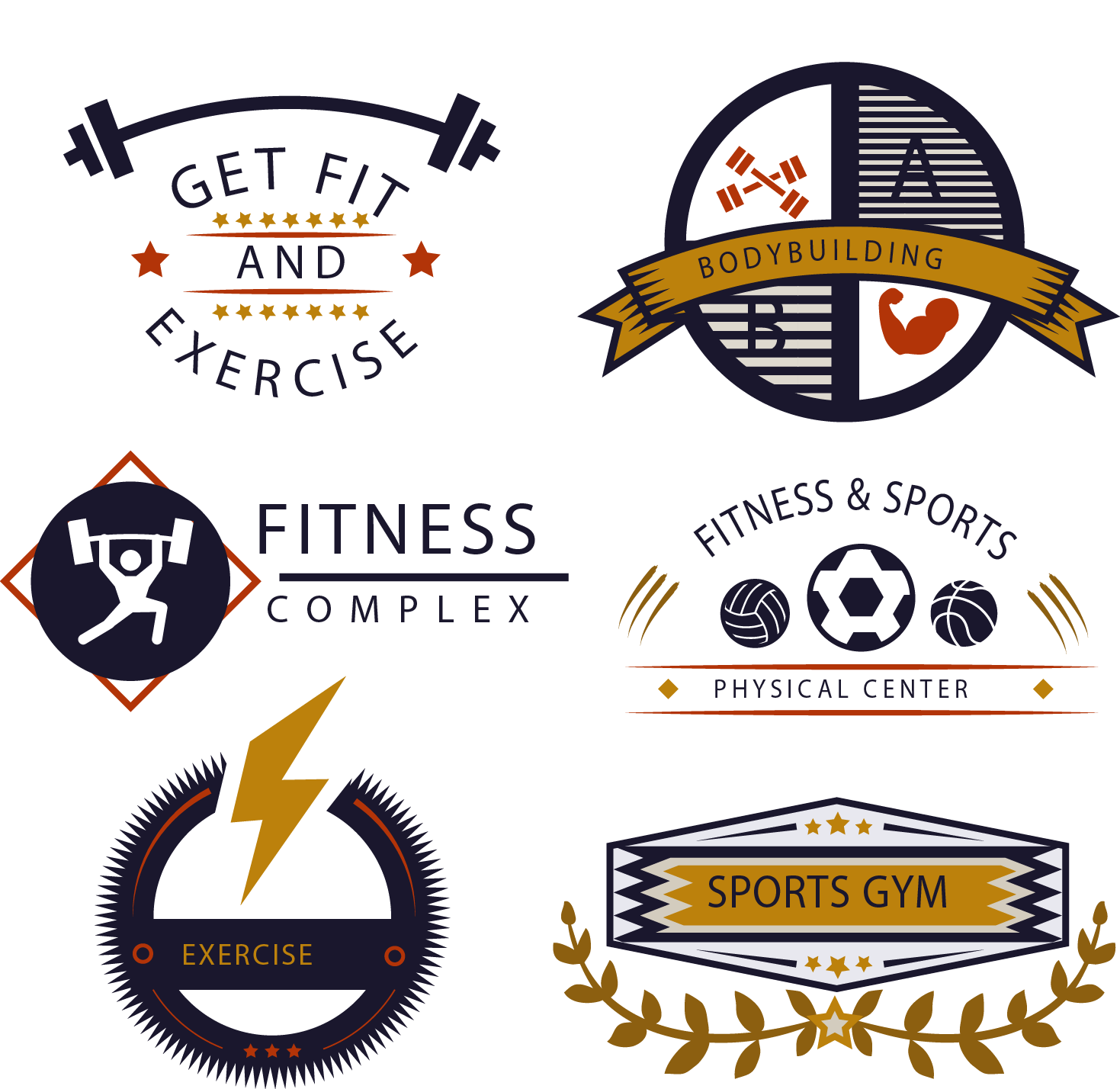 Centre Gym Golds Vector Fitness Logo Icon Transparent PNG Image