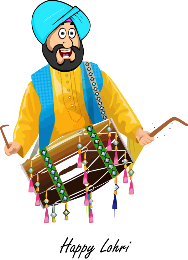 Lohri Indian Musical Instruments Hand Drum For Happy Poem Transparent PNG Image