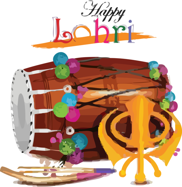 Lohri Drum Hand Membranophone For Happy Quote Transparent PNG Image