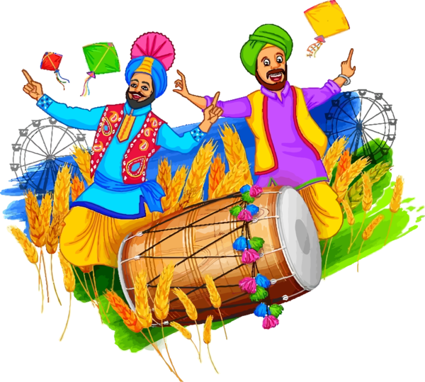 Lohri Folk Dance Hand Drum Indian Musical Instruments For Happy Song Transparent PNG Image