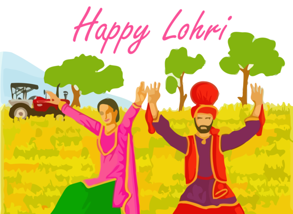 Lohri Cartoon Happy Fun For Day Transparent PNG Image