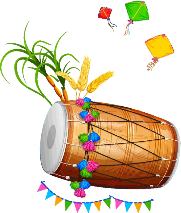 Lohri Drum Hand Indian Musical Instruments For Happy Resolutions Transparent PNG Image