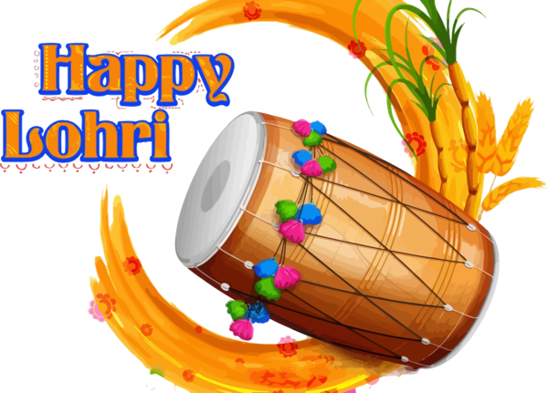 Lohri Drum Indian Musical Instruments Hand For Happy Holiday 2020 Transparent PNG Image