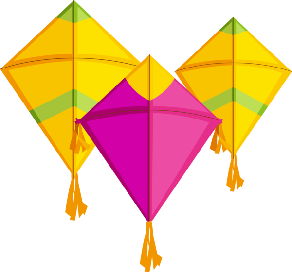 Makar Sankranti Line Kite Triangle For Happy Celebration 2020 Transparent PNG Image