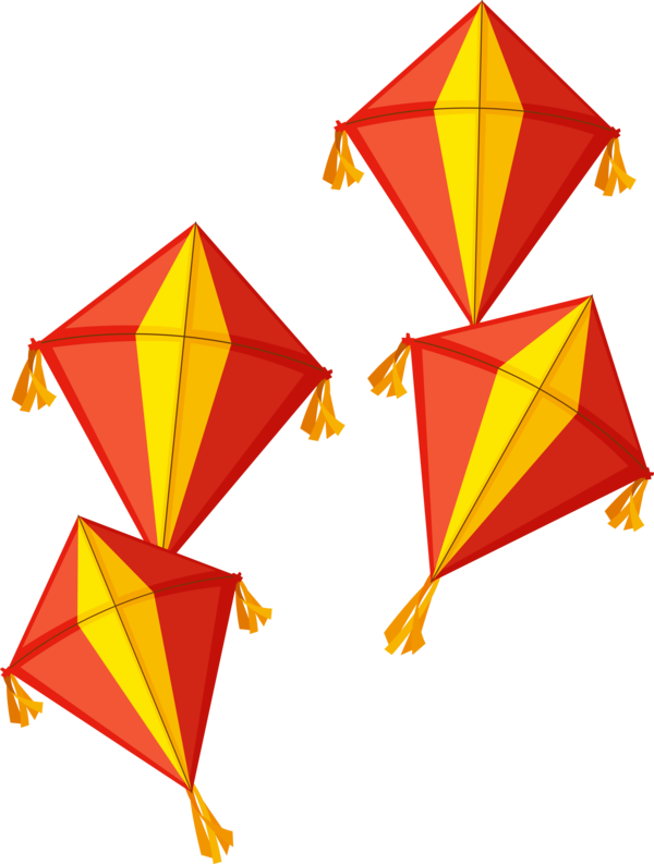 Makar Sankranti Yellow Triangle Line For Happy Decoration Transparent PNG Image