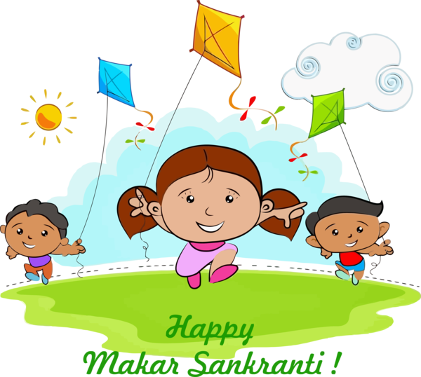 Makar Sankranti Cartoon Sharing Happy For Getaways Transparent PNG Image