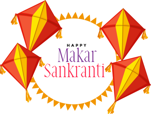 Makar Sankranti Yellow Line Logo For Happy Activities Transparent PNG Image