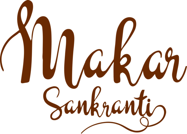 Makar Sankranti Font Text Calligraphy For Happy Around The World Transparent PNG Image