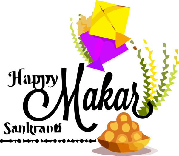 Makar Sankranti Logo Font For Happy Eve Party Transparent PNG Image