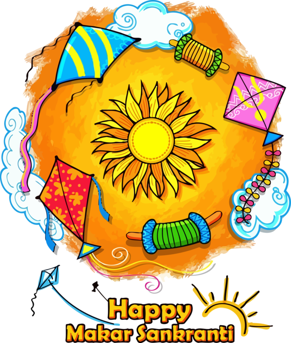 Makar Sankranti Orange Circle For Happy Resolutions Transparent PNG Image