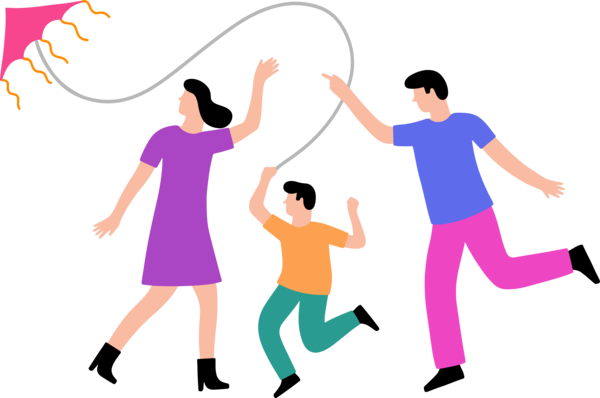 Makar Sankranti Fun Playing Sports With Kids For Kite Flying Eve Party 2020 Transparent PNG Image