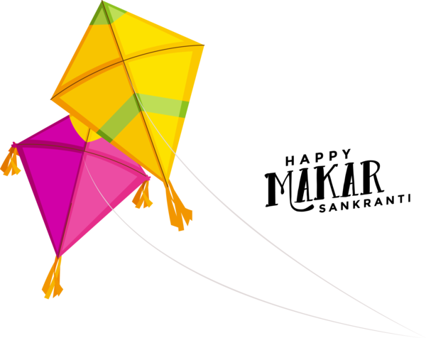 Makar Sankranti Line Kite Logo For Happy Colors Transparent PNG Image