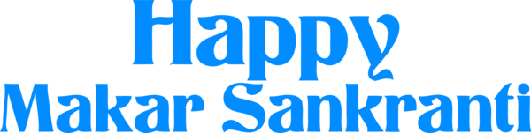 Makar Sankranti Text Font Electric Blue For Happy Ball Drop Transparent PNG Image