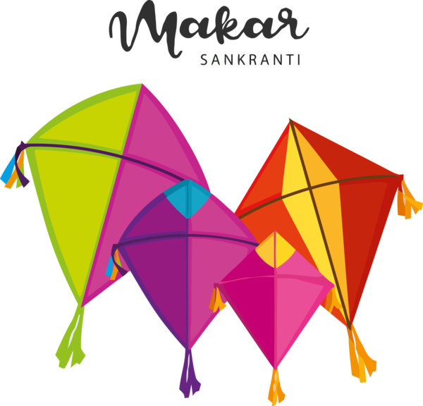 Makar Sankranti Line Triangle Sport Kite For Happy Wishes Transparent PNG Image