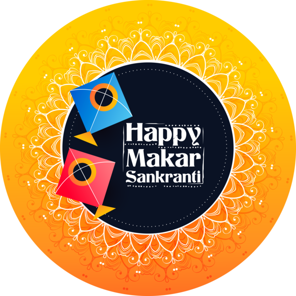 Makar Sankranti Orange Logo Circle For Happy Decoration Transparent PNG Image