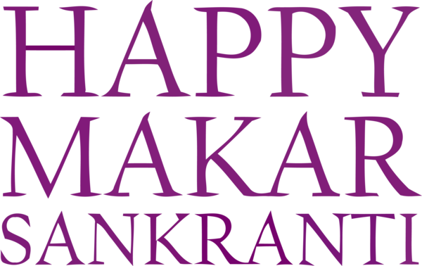 Makar Sankranti Font Text Pink For Happy Eve Transparent PNG Image