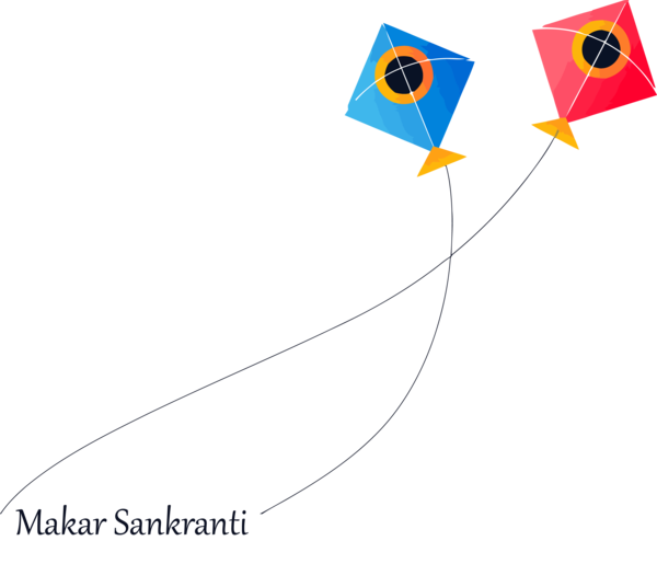 Makar Sankranti Kite Line Mail For Happy Celebration Transparent PNG Image