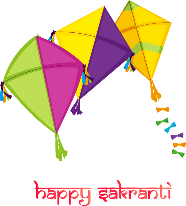 Makar Sankranti Line Kite Triangle For Happy Holiday 2020 Transparent PNG Image