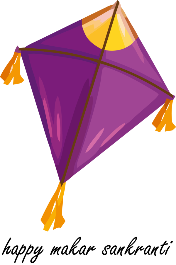 Makar Sankranti Purple Kite Triangle For Happy Getaways Transparent PNG Image