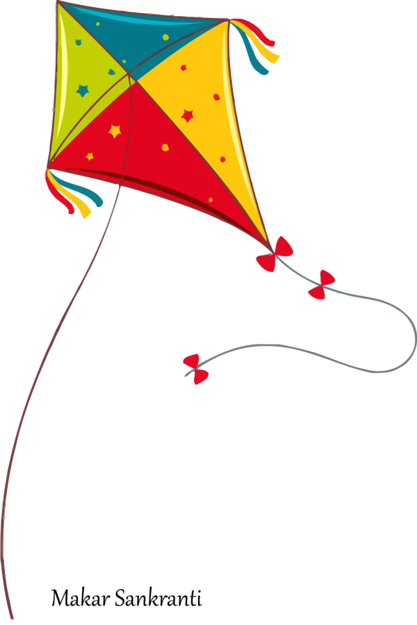 Makar Sankranti Line Kite For Happy Quote Transparent PNG Image