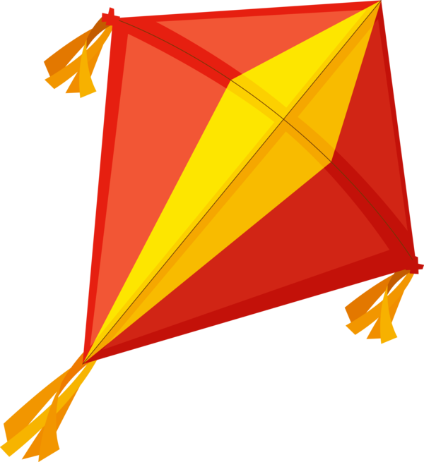 Makar Sankranti Yellow Line Red Flag For Kite Flying Eve Party Transparent PNG Image