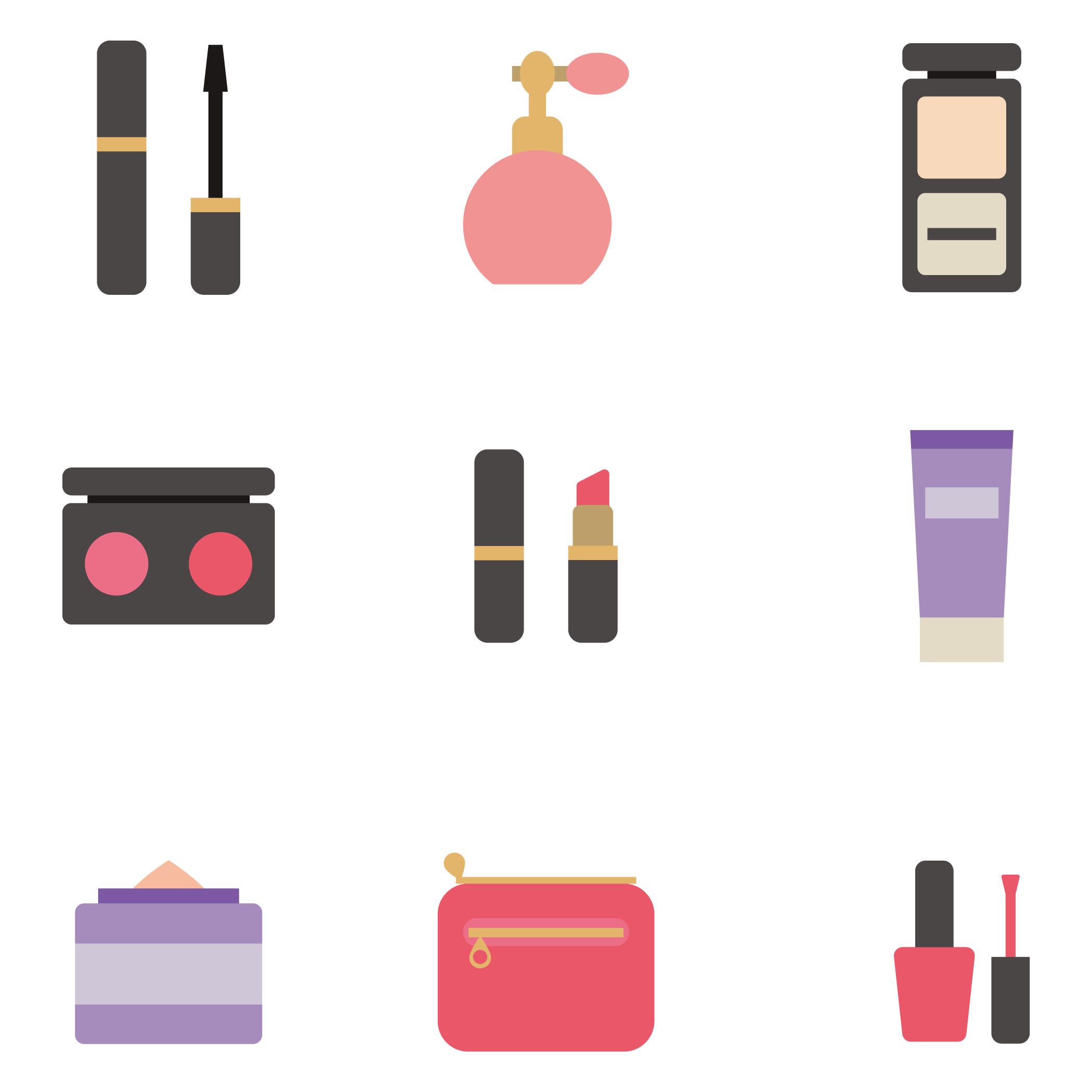 Lipstick Icons Makeup Vector Cosmetics Make-Up Pack Transparent PNG Image