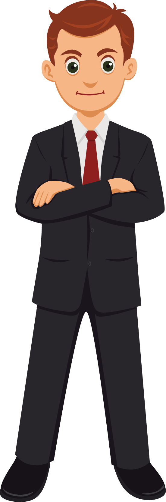 Standing Human Vexel Businessperson Behavior Cartoon Transparent PNG Image