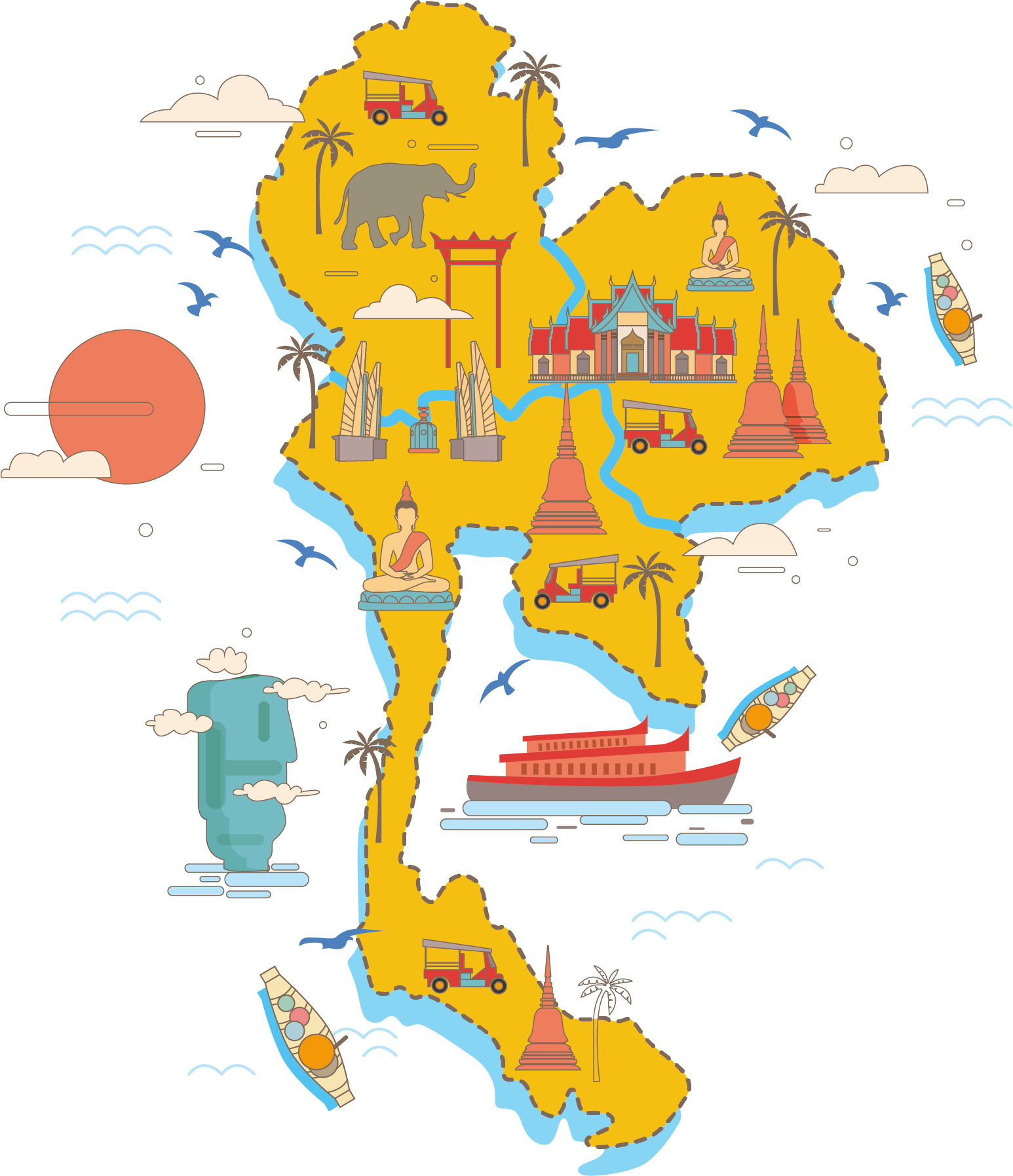 Area Thailand Vector Art Map Free Clipart HQ Transparent PNG Image