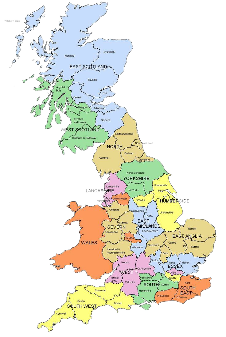 Map England Of Regions Wales Border Transparent PNG Image