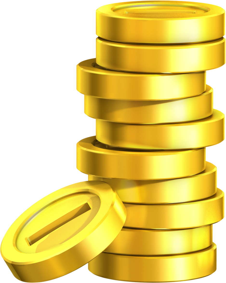 Golden Cylinder Land Gold Coins Bros Mario Transparent PNG Image