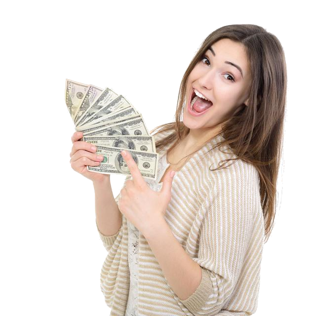 Dollars Holding Female Hand Free PNG HQ Transparent PNG Image