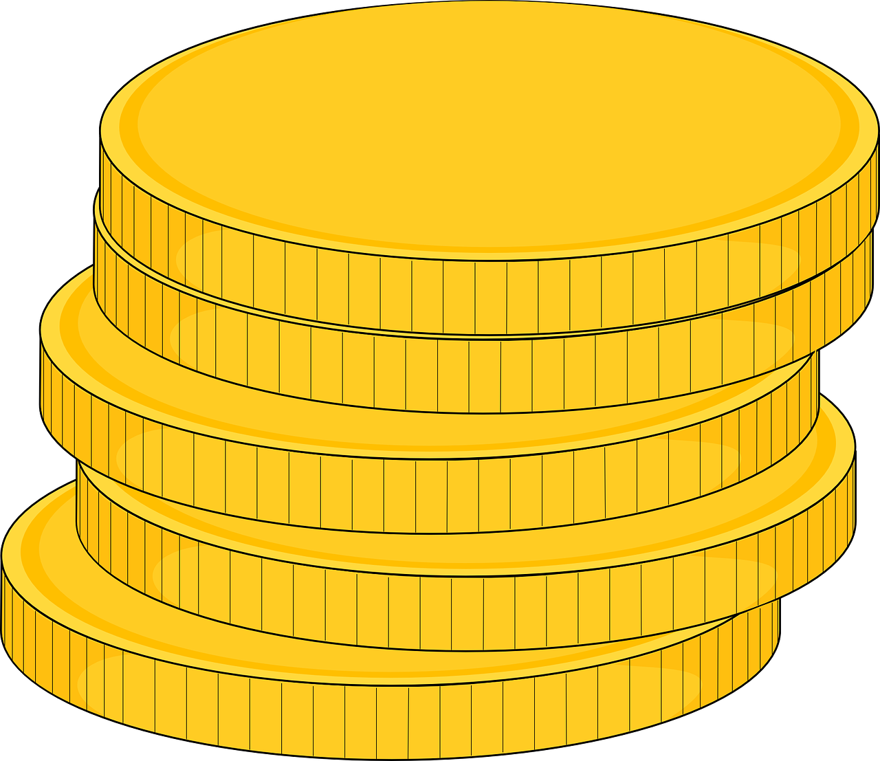 Golden Coins Stack Free PNG HQ Transparent PNG Image