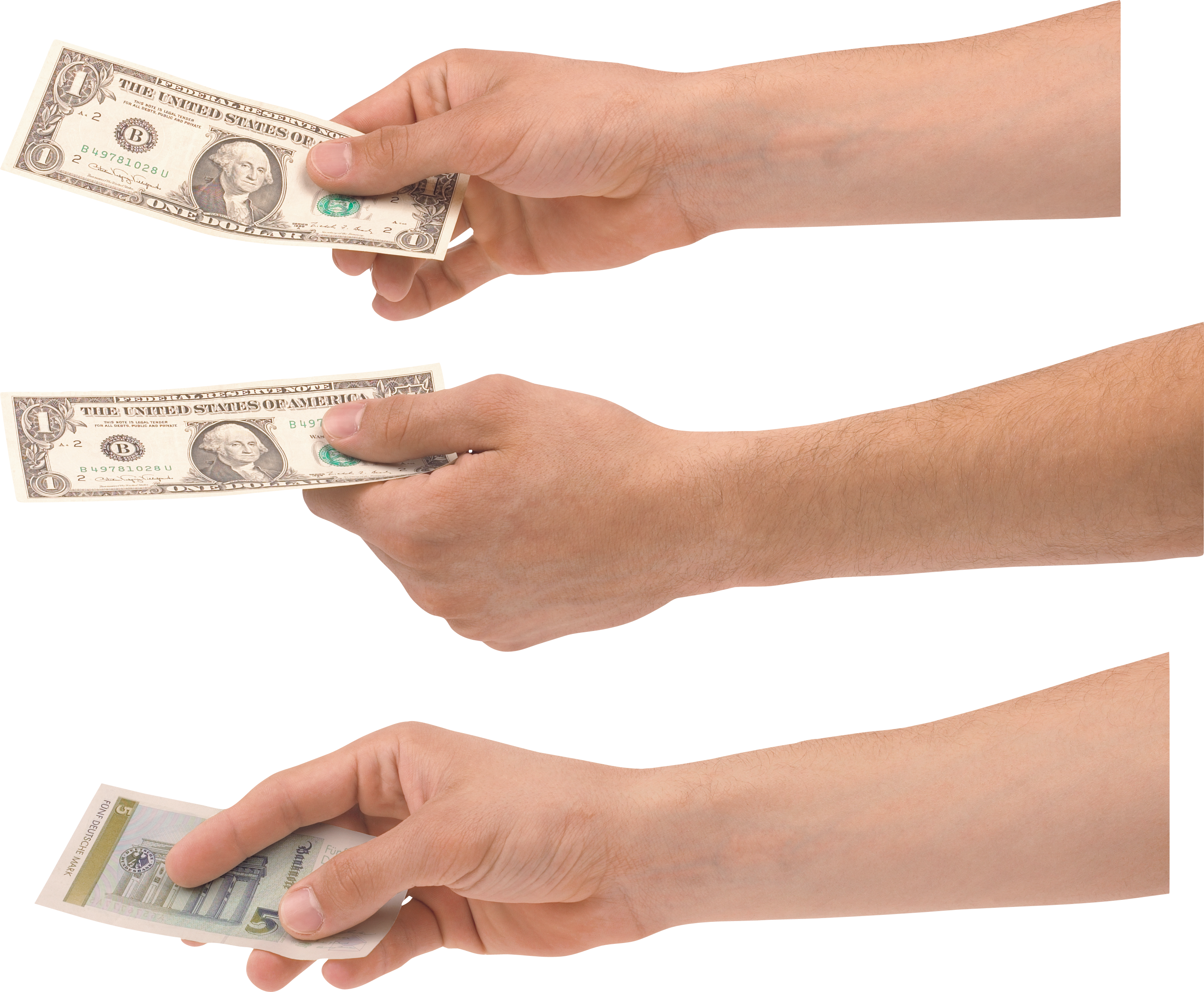 Photos Dollars Male Holding Hand Transparent PNG Image