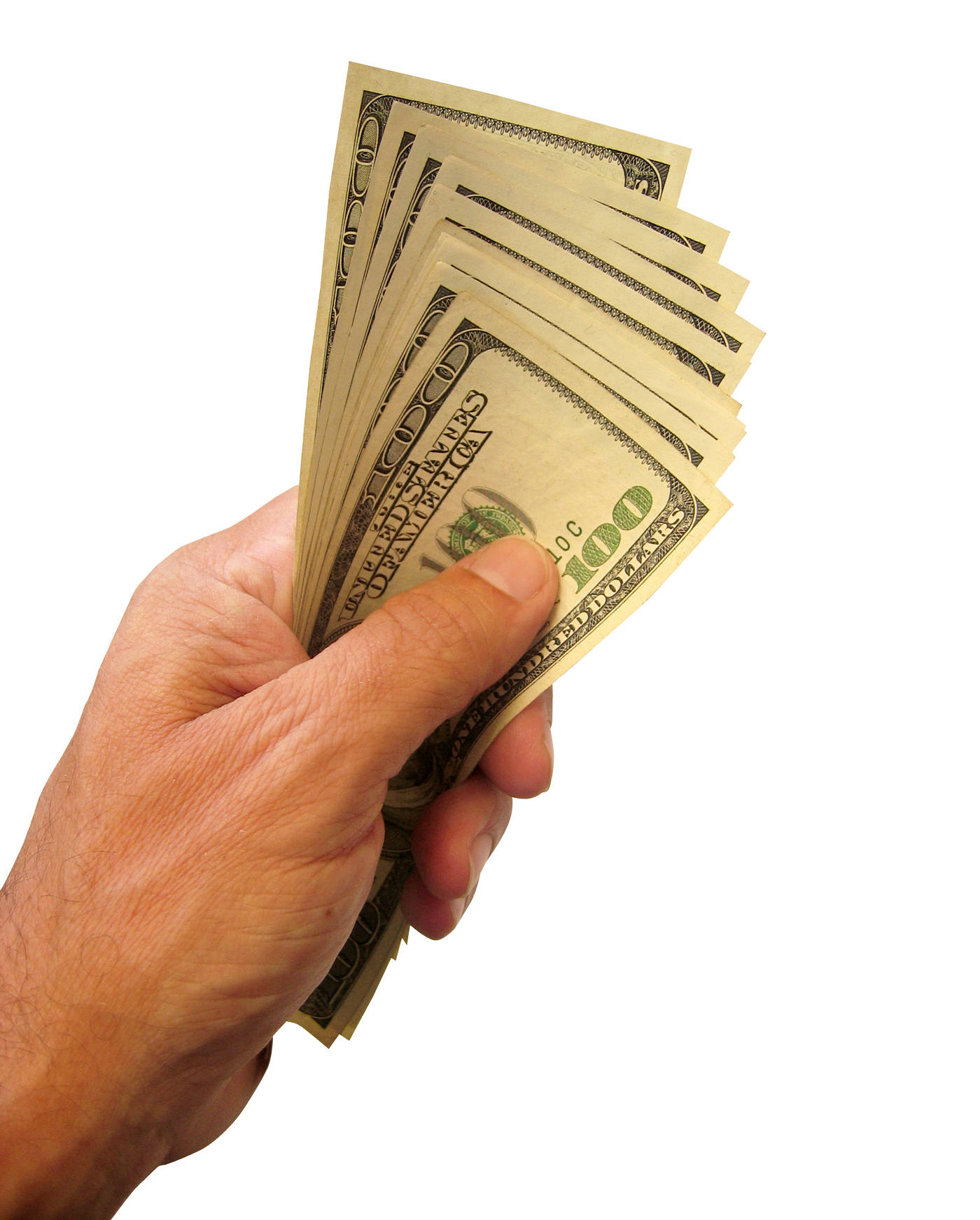 Dollars Male Holding Hand Free Clipart HQ Transparent PNG Image