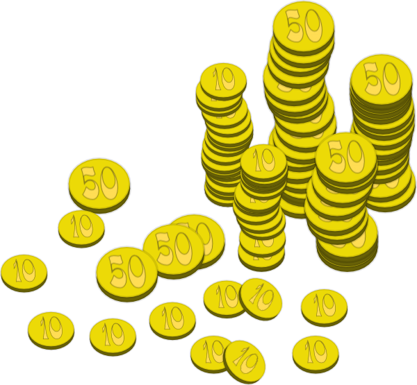 Cartoon Coin Clipart Transparent PNG Image