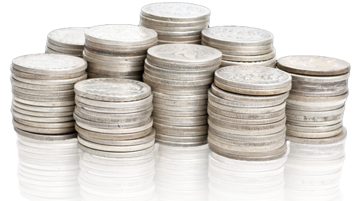 Silver Coins Transparent Transparent PNG Image