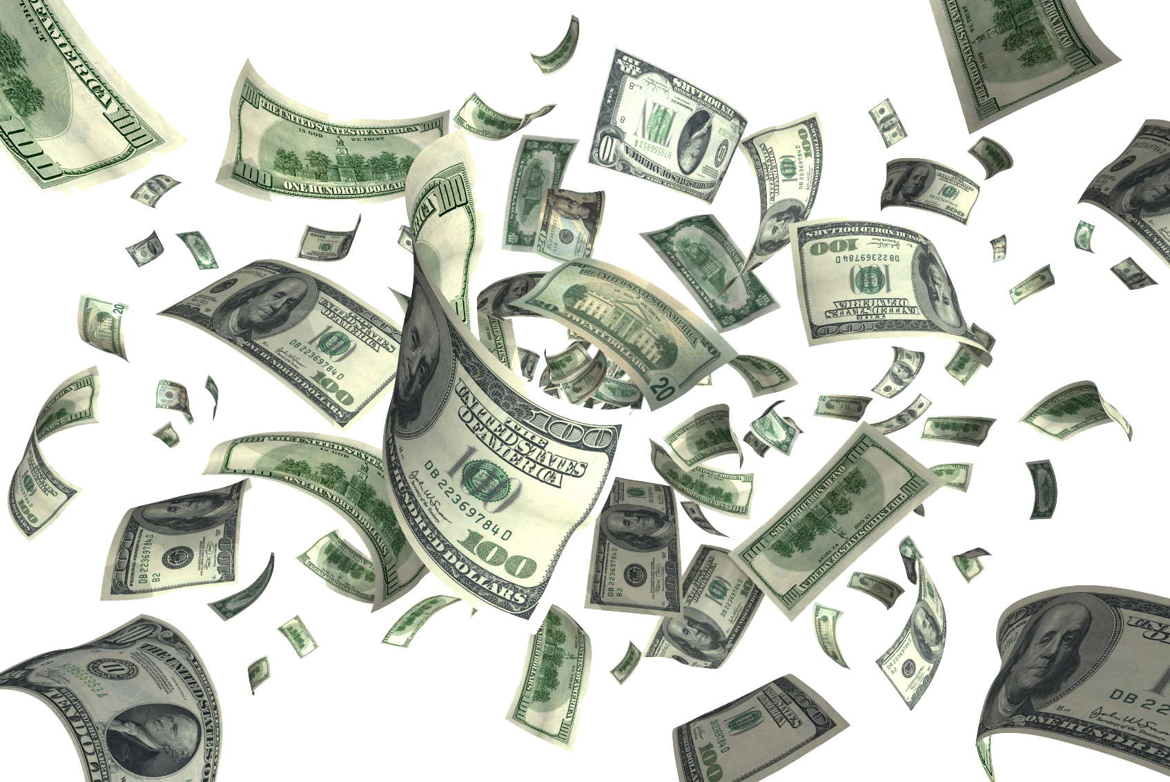 Flying Dollars Picture Transparent PNG Image