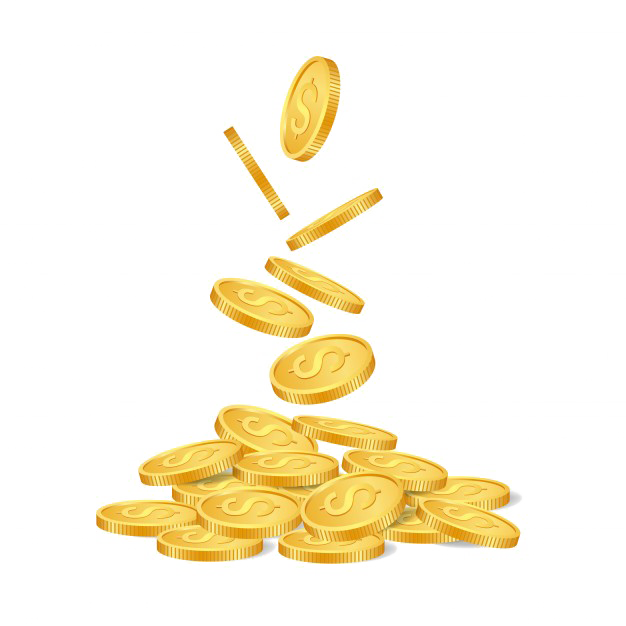 Falling Coins Free PNG HQ Transparent PNG Image