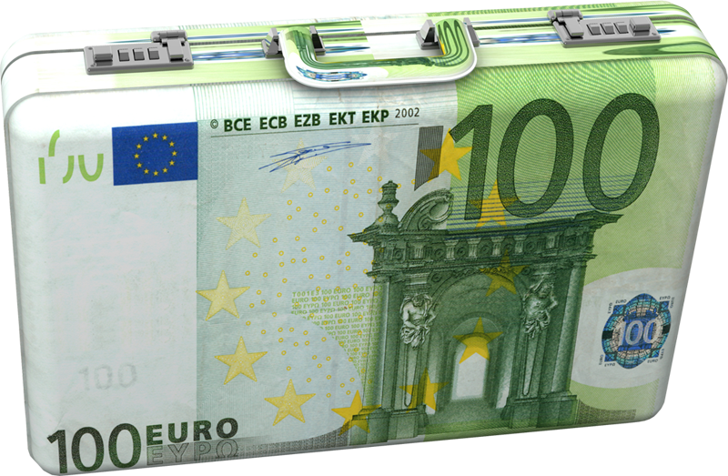 Box Banknotes Bill Note Currency 100 Euro Transparent PNG Image