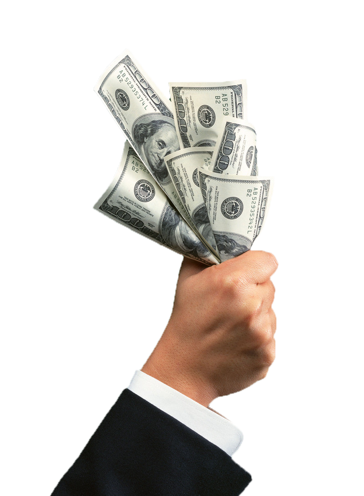 Money Dollar Cash Hand Credit In Hold Transparent PNG Image