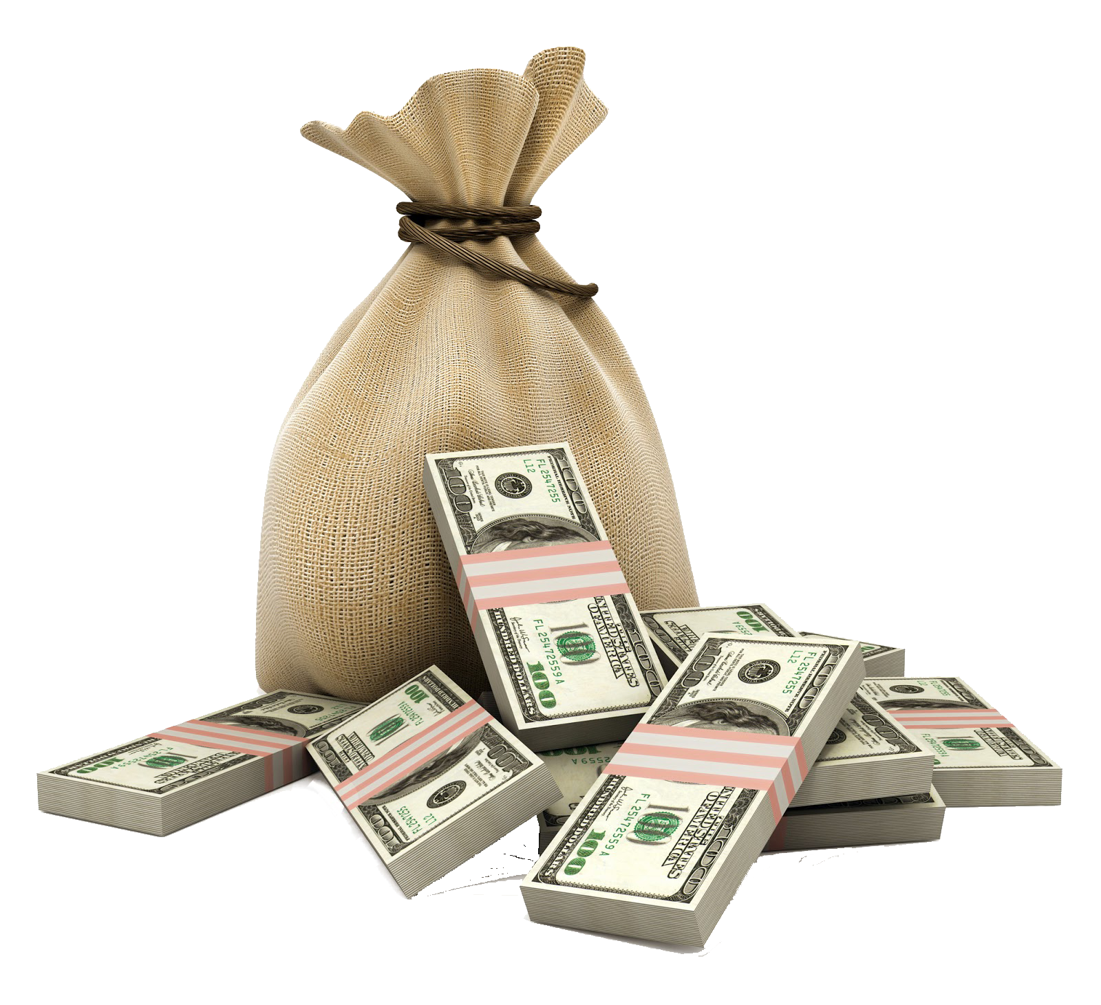 Bag Money Loan Dollar Cash Currency Purse Transparent PNG Image