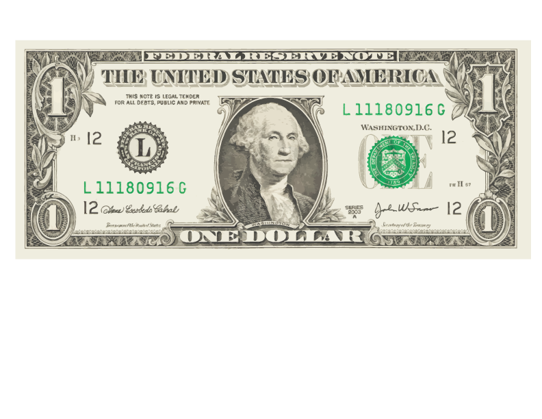 Five-Dollar United Bill Dollar One-Dollar One States Transparent PNG Image