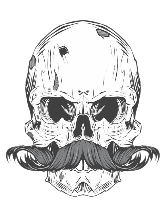 Tattoo Bearded Skull Calavera Finger Moustache Transparent PNG Image