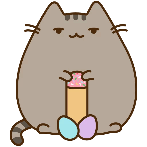 Medium Sticker Pusheen Whiskers Cat Sized To Transparent PNG Image