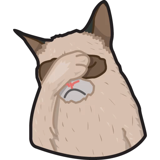 Head Neck Telegram Sticker Cat Grumpy Stickers Transparent PNG Image