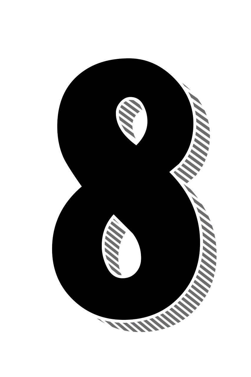 8 Number Free HQ Image Transparent PNG Image