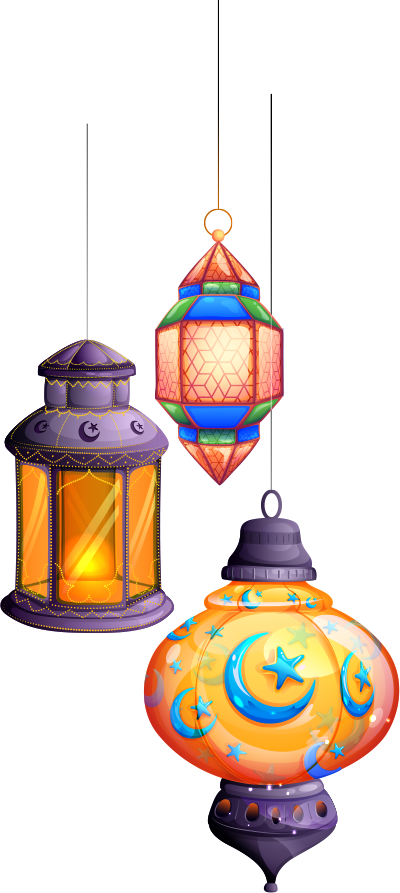 Chandelier Mubarak Fantasy Color Light Al-Adha Vector Transparent PNG Image