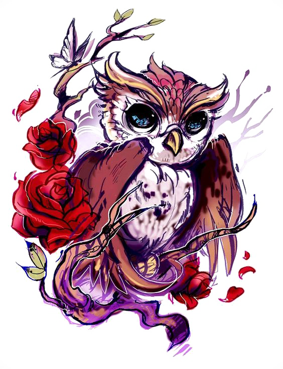 Flash Owl Artist Rose Tattoo Free Transparent Image HQ Transparent PNG Image