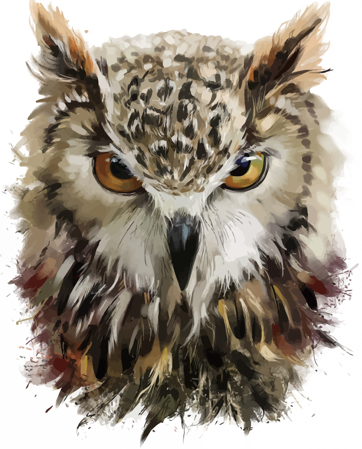 Owl Painted Hand Vector Deviantart Painting Drawing Transparent PNG Image