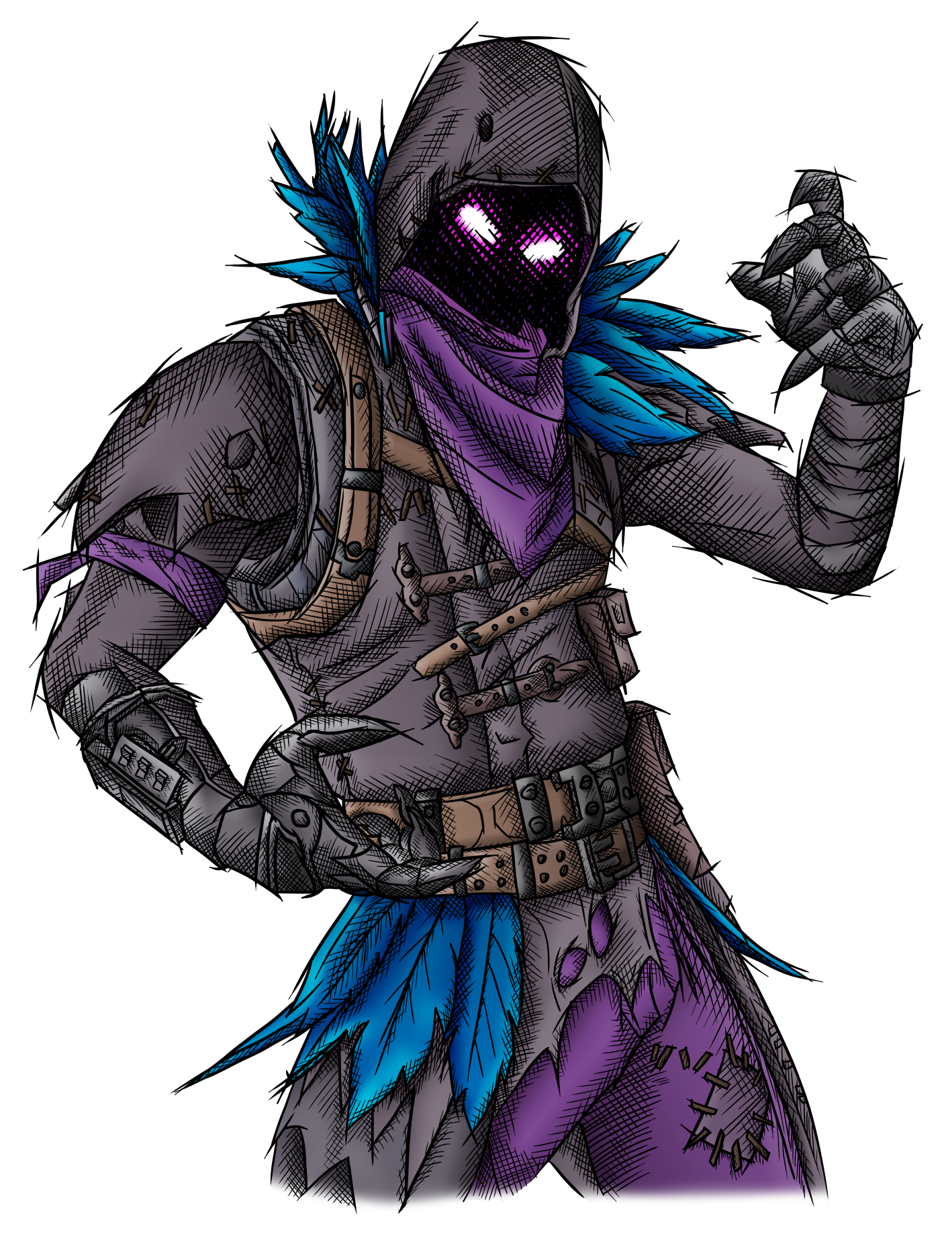 Purple Character Fictional Royale Fortnite Battle Drawing Transparent PNG Image